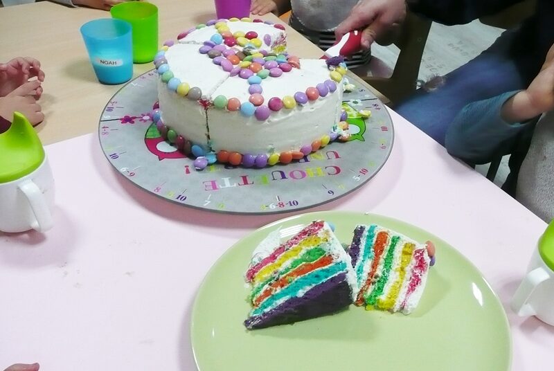 Gâteau d'anniversaire coloré